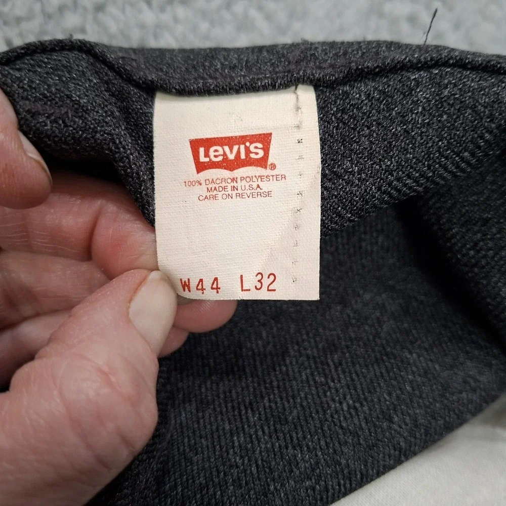 Vintage Levis 517 Bootcut Pants Dacron Polyester Black Gold Label Mens 44x32 USA
